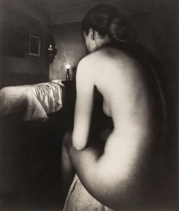 Bill Brandt: Nude, Campden Hill, London. Silver print, 13-1/2 x 11-1/2 in. (343 x 292 mm), 1949/1970c, on original mount. Ref. No. 16856.